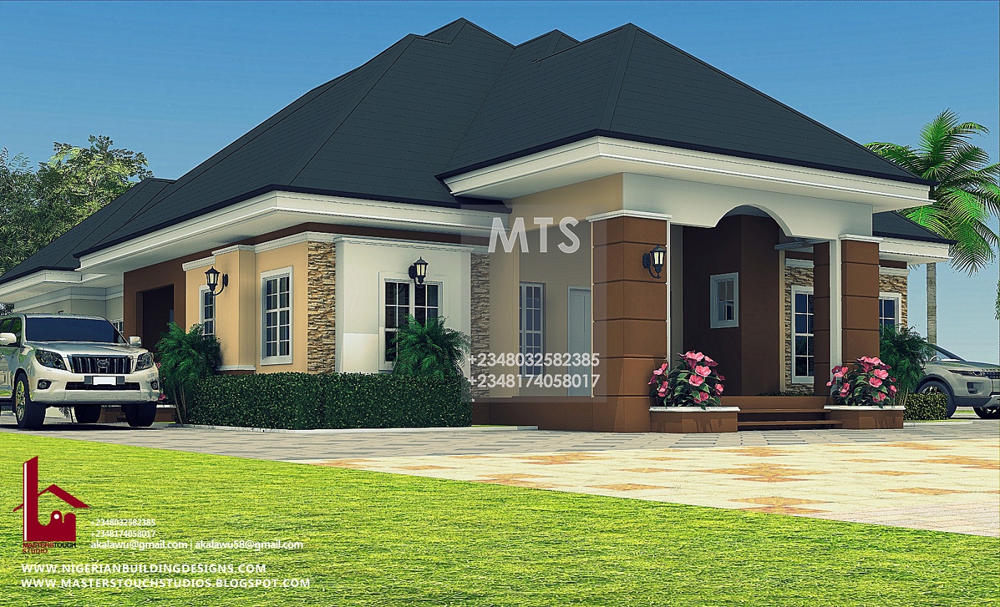 4 Bedroom Bungalow Plan On Half Plot Of Land Www resnooze